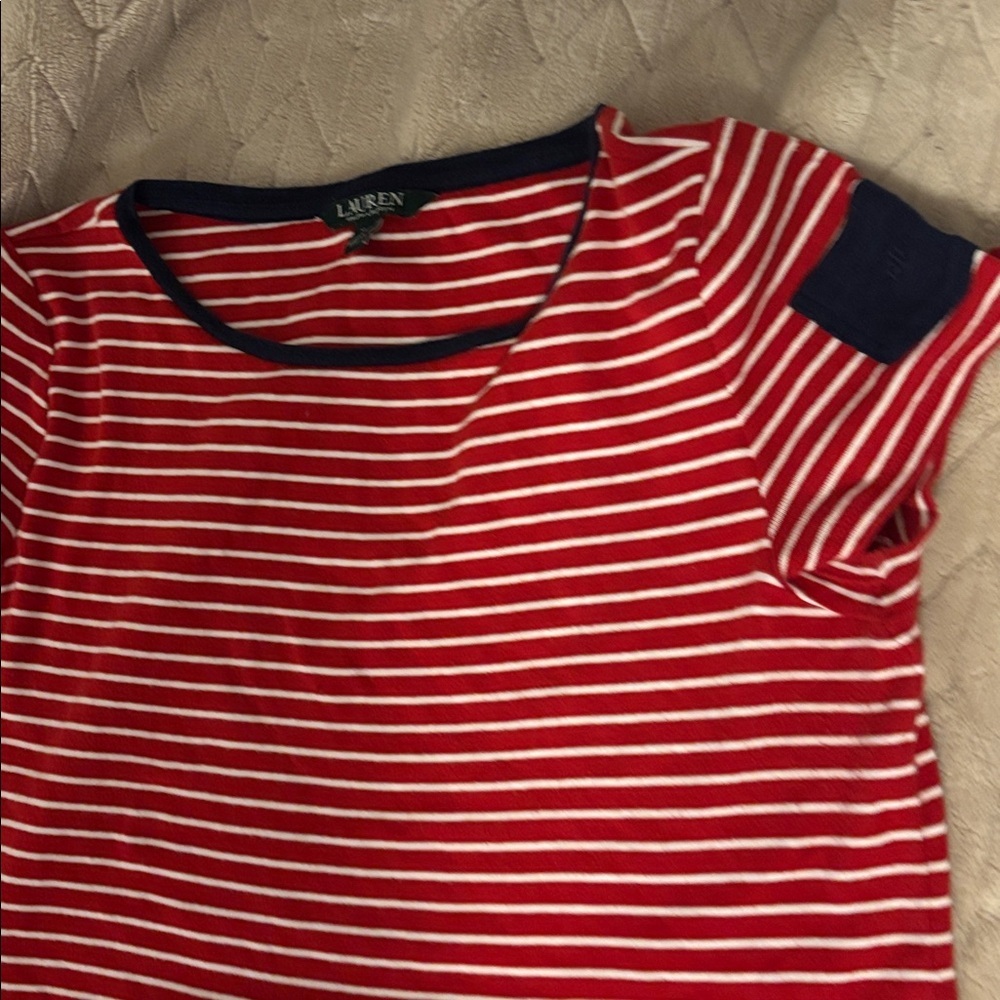 Ralph Lauren  Red and White Striped Tee - Picture 11 of 14